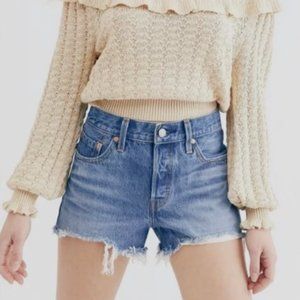 LEVI Button Fly Cutoff Blue Jean Shorts